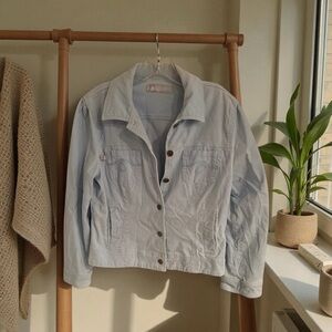 Jacket - Duplex TYTE Denim Style, Medium LtBlue Cotton Button Embroidery Pockets